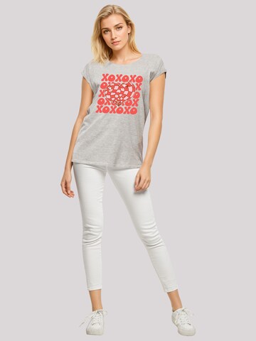 F4NT4STIC Shirt 'XOXO Herz Love' in Grey
