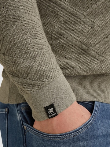 VANGUARD - Jersey 'Pullover with half-zip and allover texture' en verde
