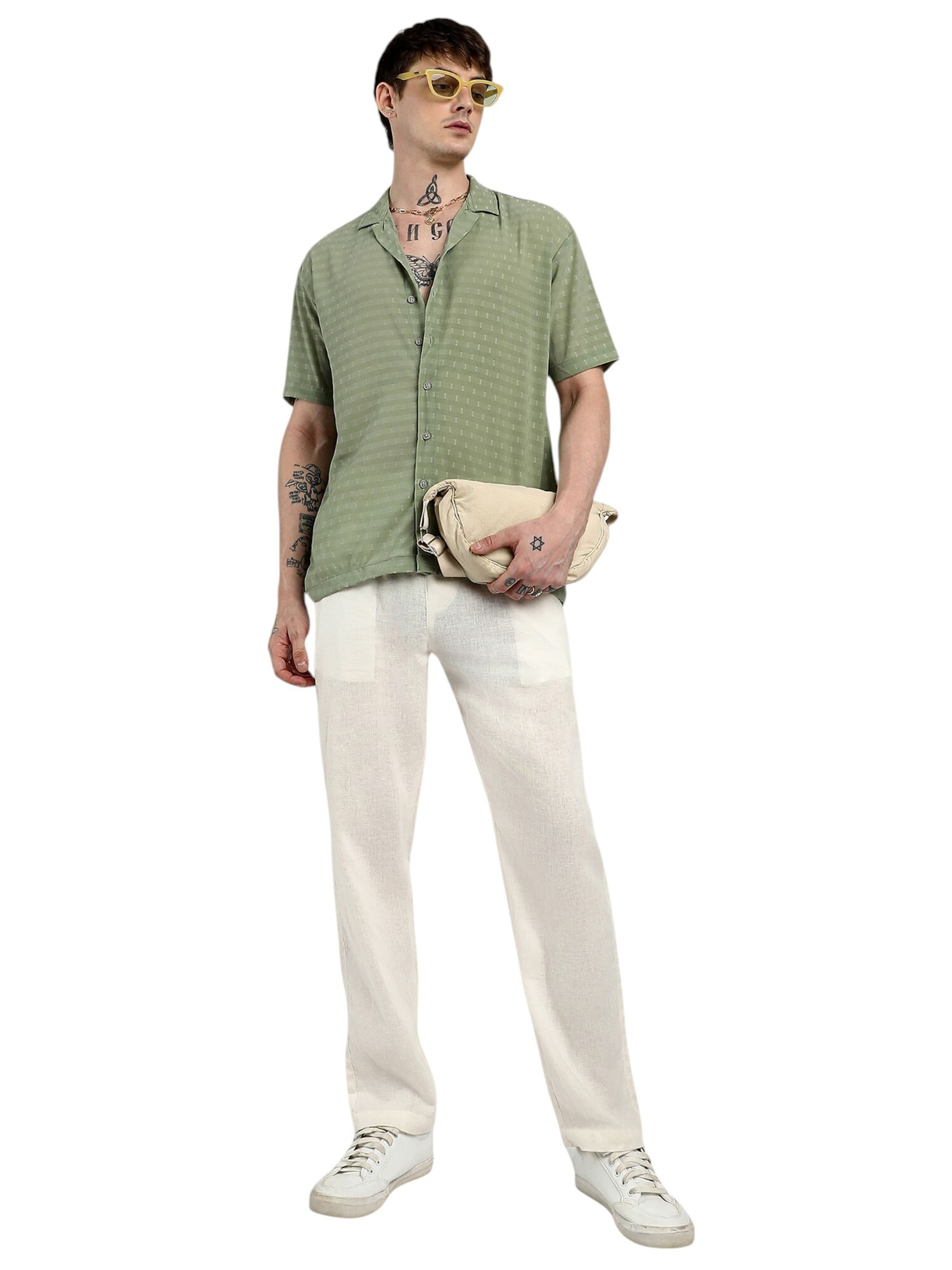 Campus Sutra Regular fit Button Up Shirt 'Tamela' in Green