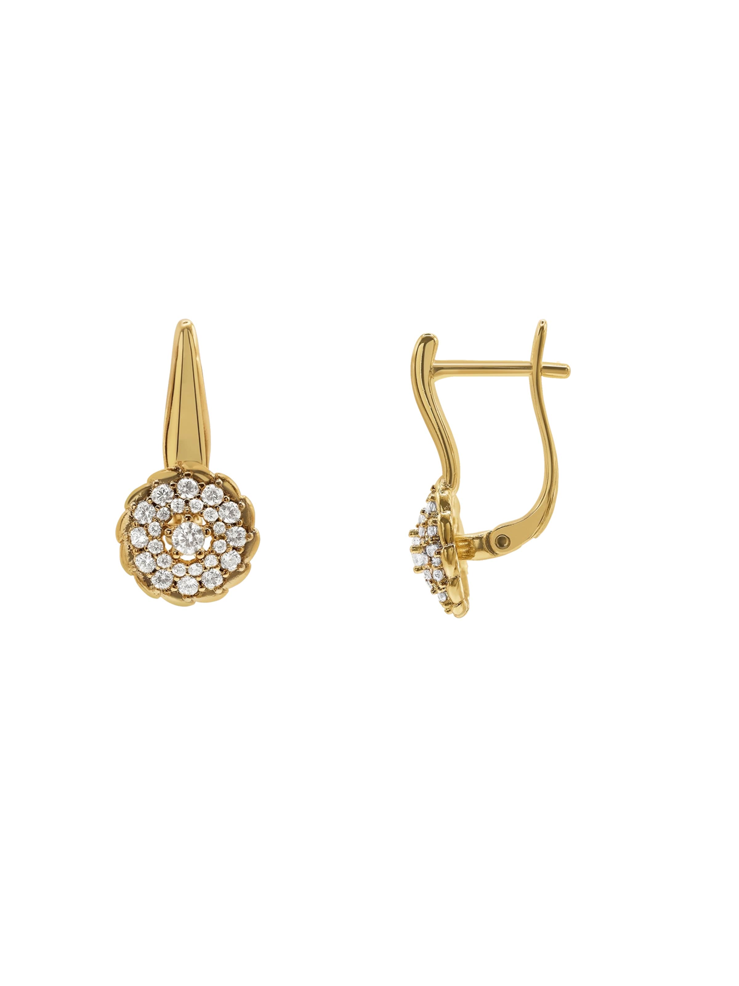 Boucles d'oreilles 'Lenia' Heideman en or : devant