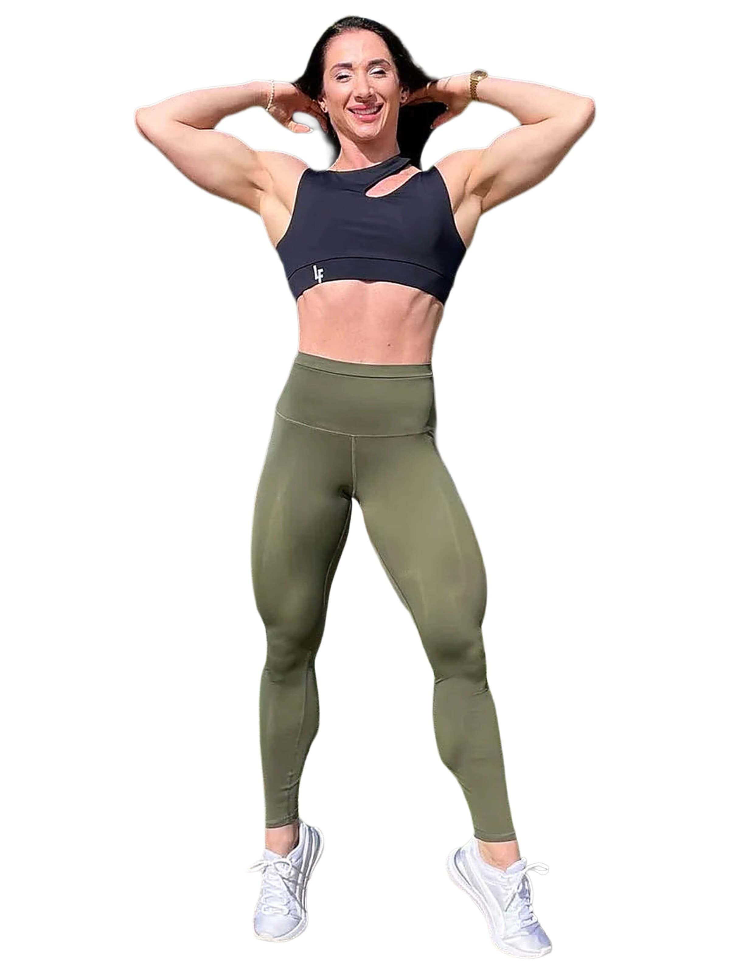 LUXFEEL - Skinny Leggings 'Leggings mit hoher Taille Myself' en verde