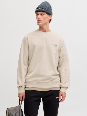 Sweat-shirt 'JJEARCHIVE' JACK & JONES en beige : devant