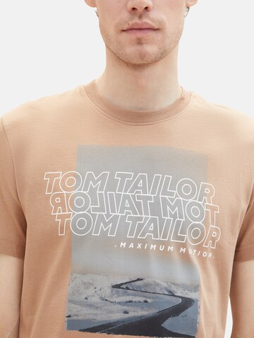 TOM TAILOR T-Shirt in Braun