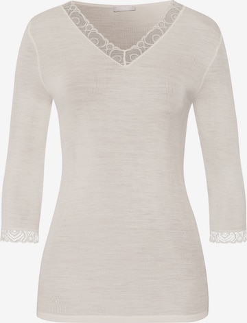 Hanro Sleepshirt ' Woolen Lace ' in Weiß: Vorderseite