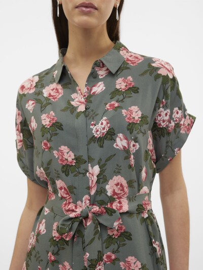 VERO MODA Blusenkleid 'Easy Joy' in grün / pink, Produktansicht