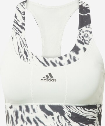ADIDAS SPORTSWEAR Sports bra 'Medium Support Print' in White: front