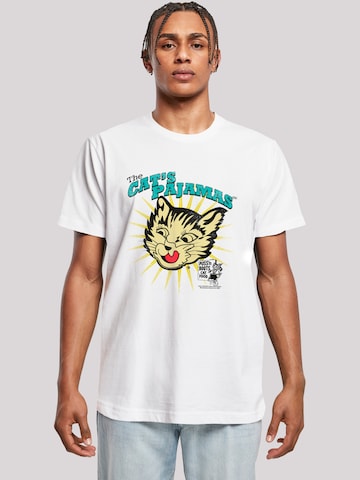 F4NT4STIC T-Shirt 'Puss N Boots The Cats Pajamas Vintage Art' in Weiß: Vorderseite