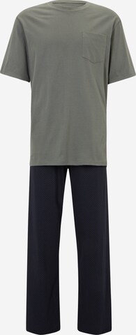 SCHIESSER Hosszú pizsama - zöld: elől