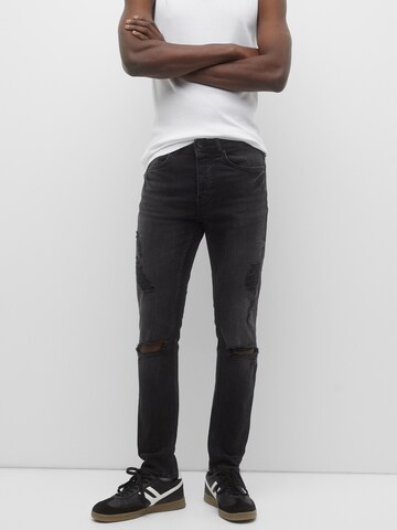 Slimfit Jeans de la Pull&Bear pe negru