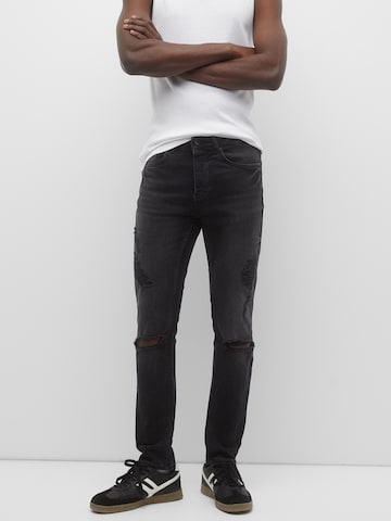 Pull&Bear Slimfit Jeans in Schwarz