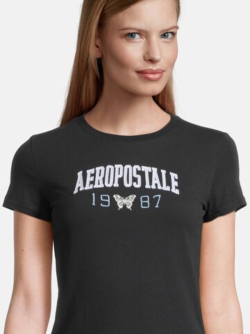 AÉROPOSTALE Shirt 'JKI ARCH 1987 BTTRFLY' in Zwart