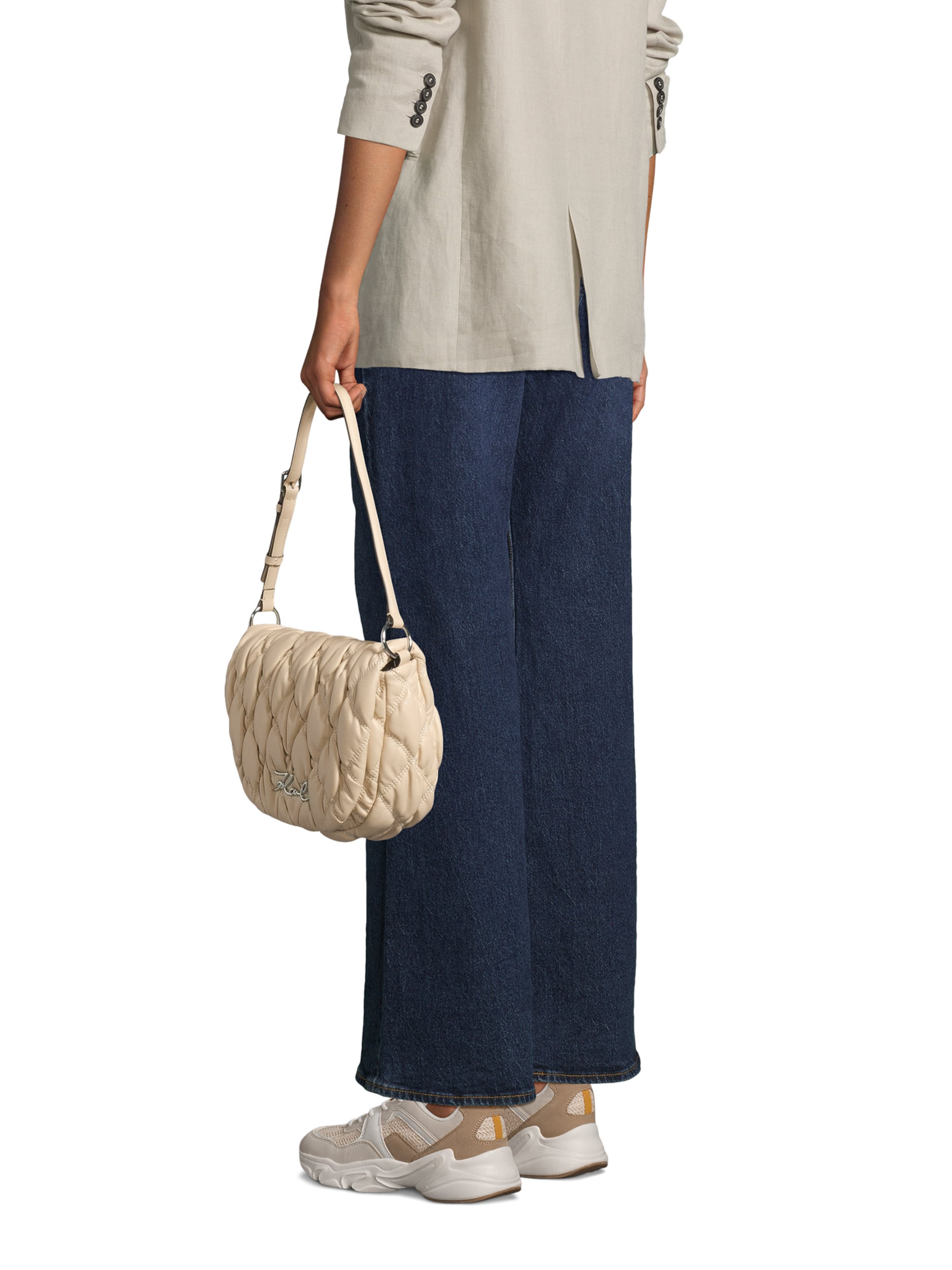 Sac à bandoulière Karl Lagerfeld en beige : devant