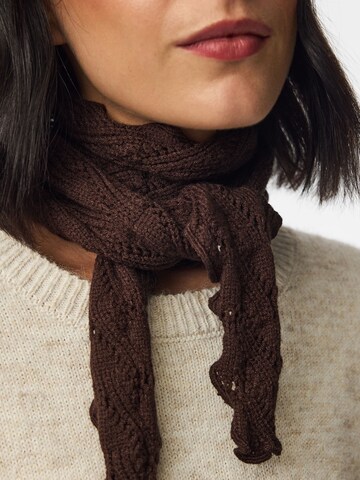 PIECES Scarf 'KOMMA' in Brown