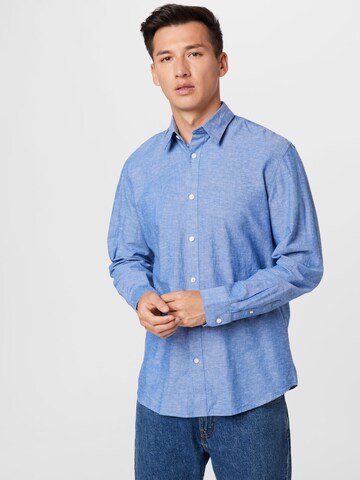 Coupe slim Chemise business SELECTED HOMME en bleu : devant