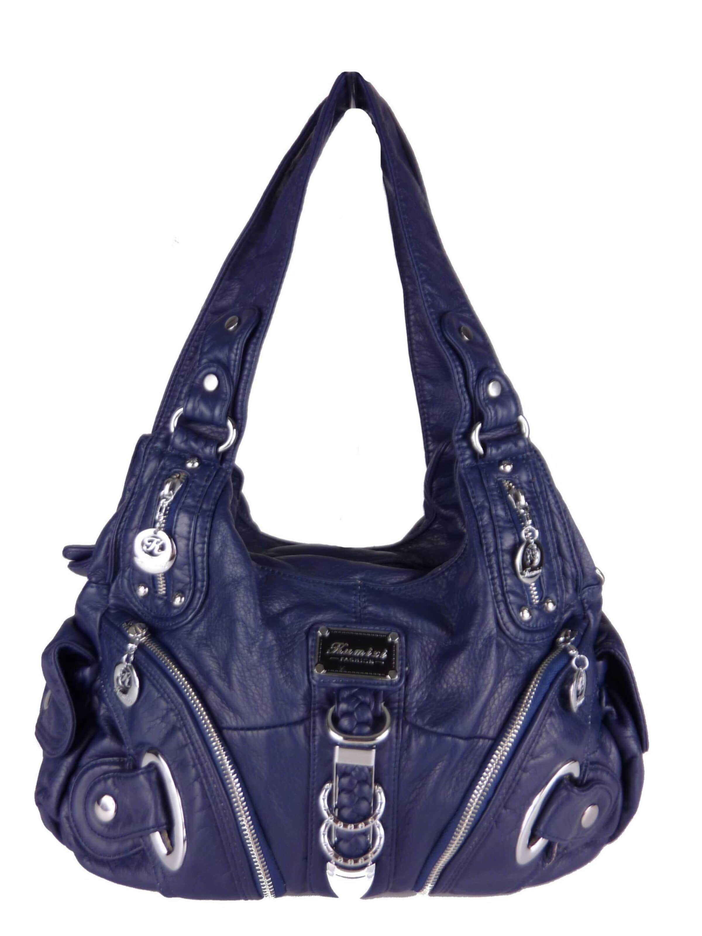 Borsa a mano di Kumixi in blu: frontale