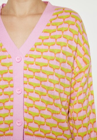 swirly Knit Cardigan in Pink