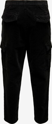 Only & Sons Regular Cargo trousers 'Dew' in Black