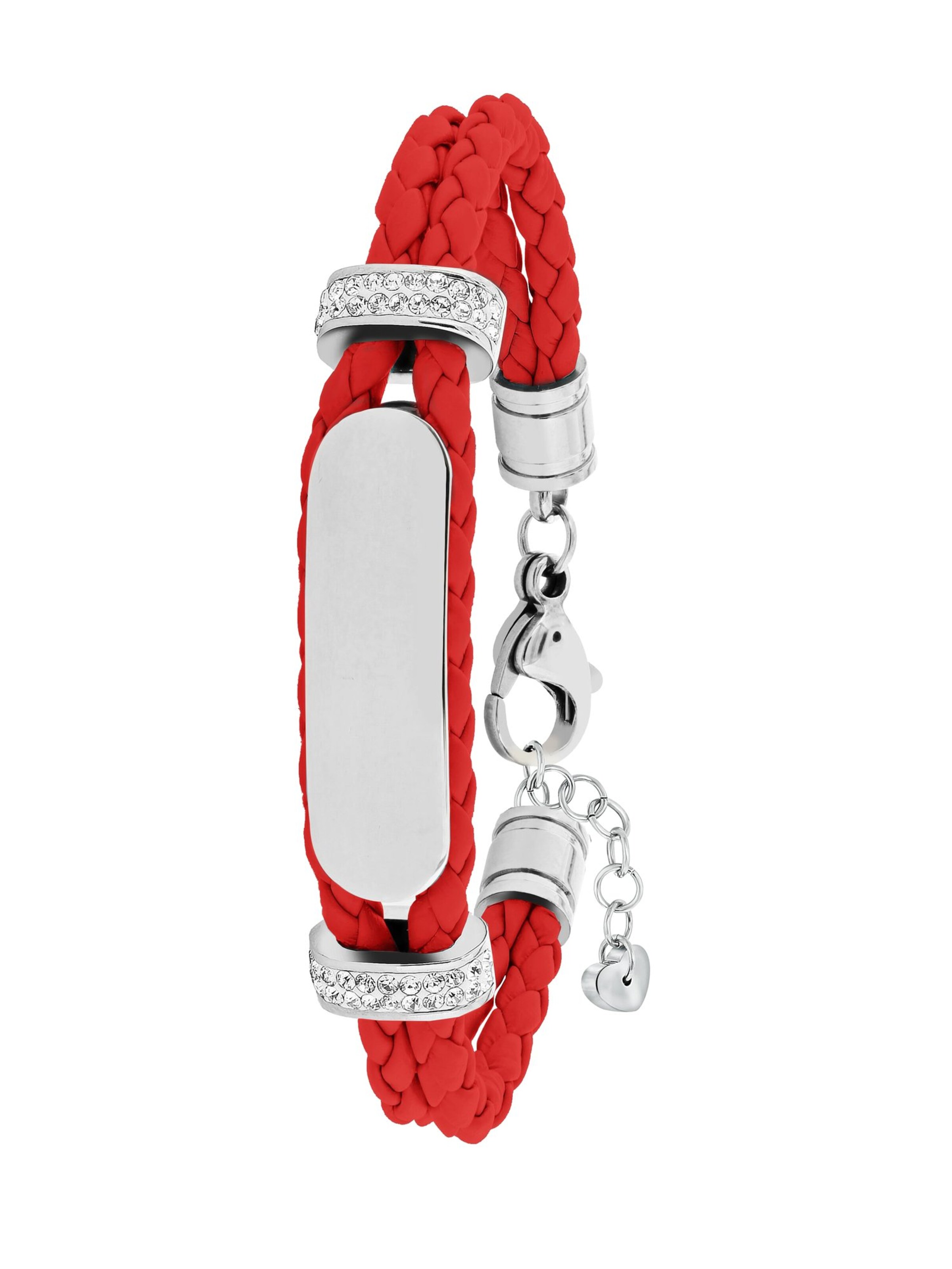 Lucardi Bracelet 'Freunde für immer' en rouge / argent, Vue avec produit