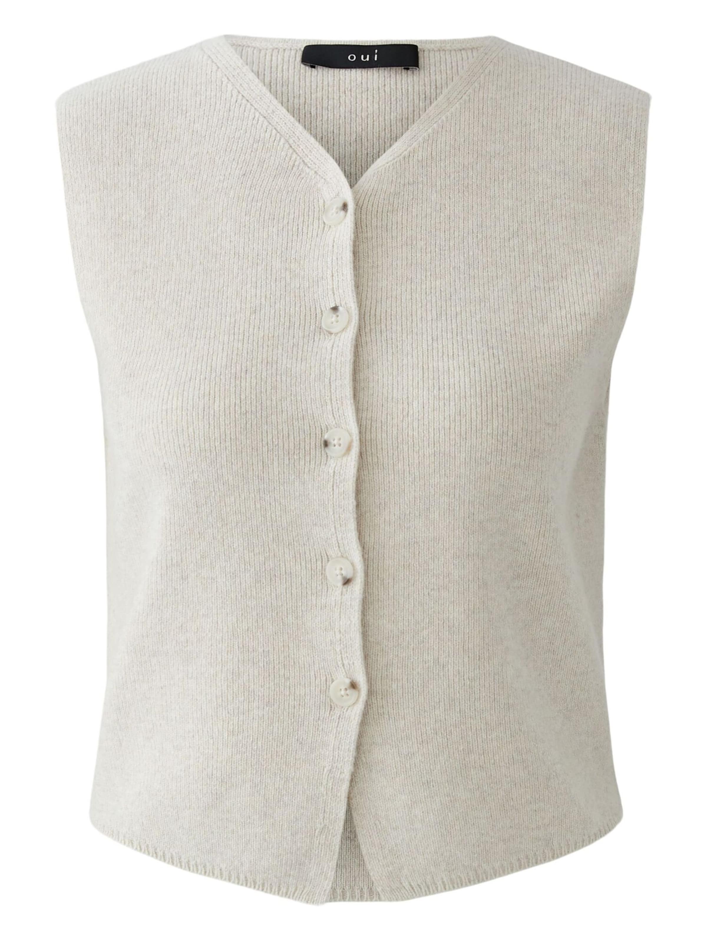 OUI Knitted Vest in Beige: front