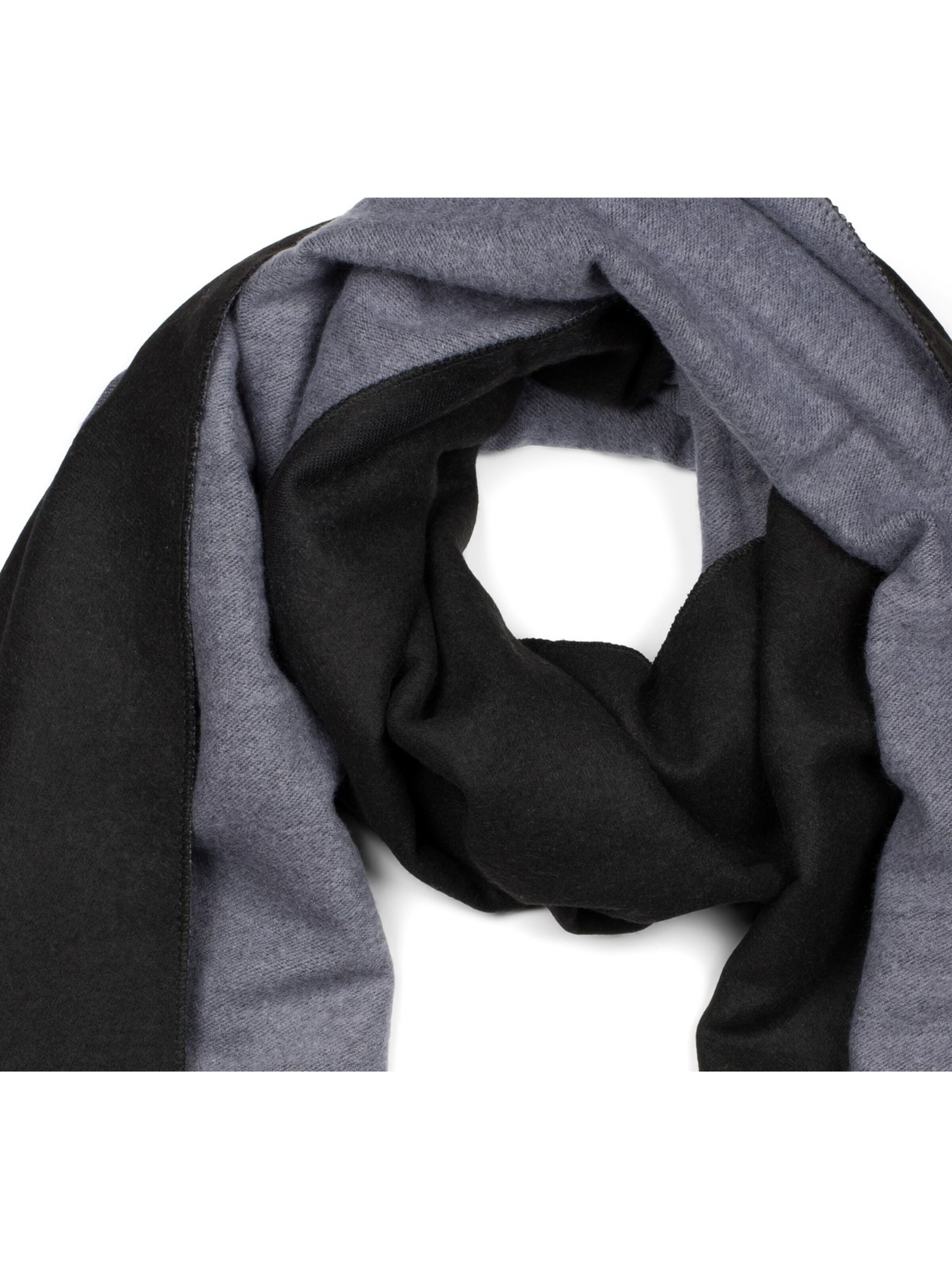 styleBREAKER Schal '2-Farbiger Schal mit Fransen'‌‌‌‌‌ in Schwarz