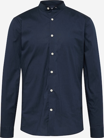 Lindbergh Slim Fit Hemd 'Manderin' in Blau: predná strana