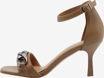 DreiMaster Klassik Strap Sandals in Brown: front