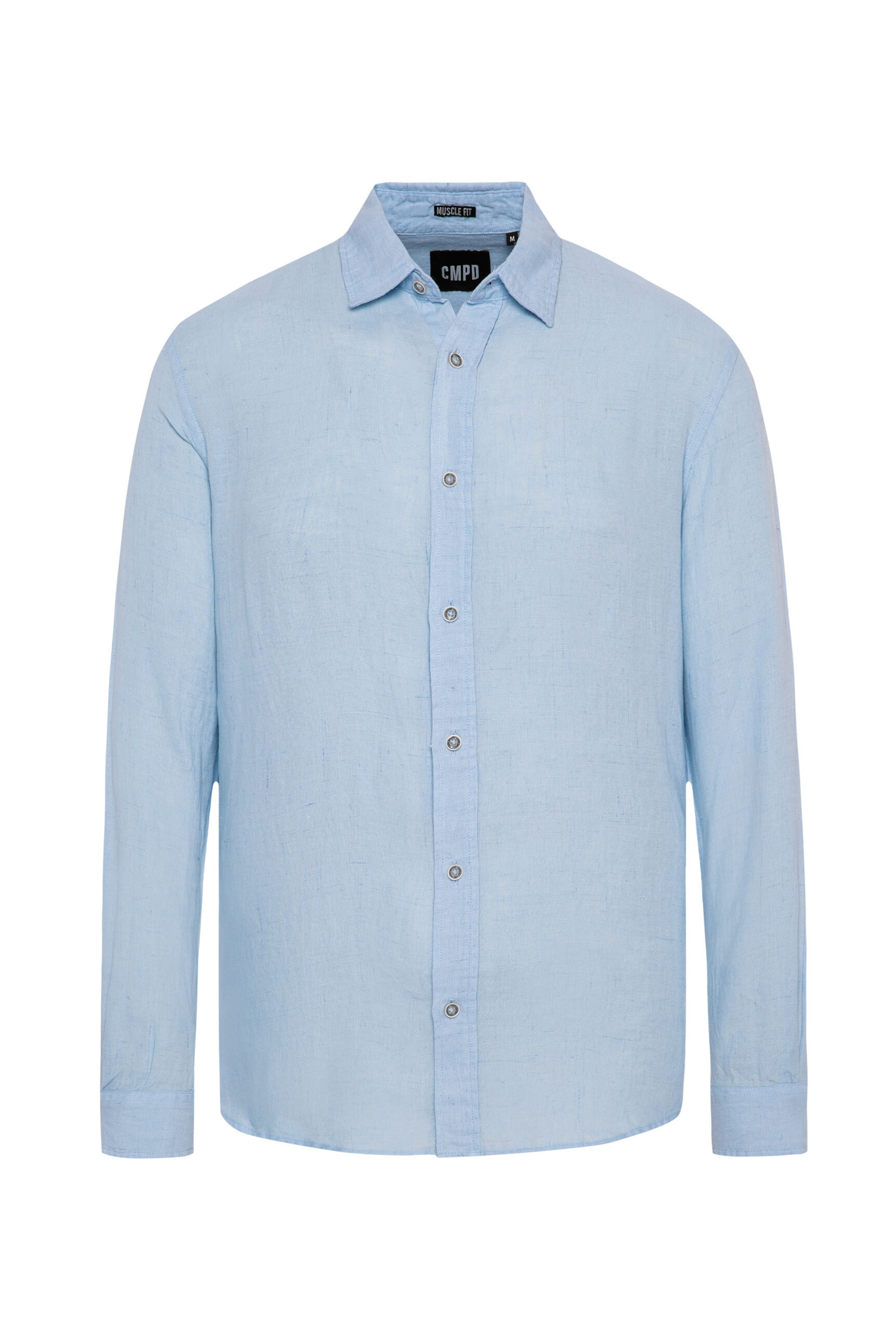 CMPD Slim fit Button Up Shirt in Blue: front