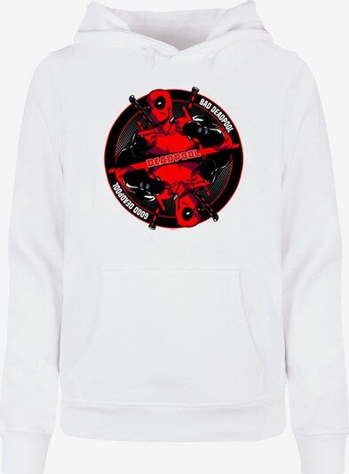 ABSOLUTE CULT Sweatshirt 'Deadpool - Good Bad' in neonrot / schwarz / weiß, Produktansicht