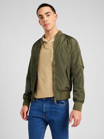 Veste mi-saison Schott NYC en vert : devant