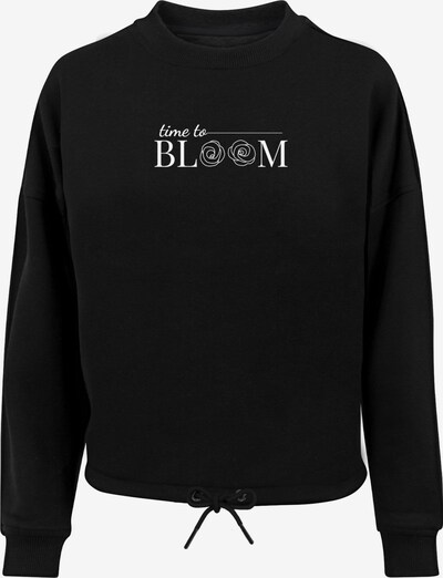 Merchcode Sweatshirt 'Time To Bloom' in schwarz / weiß, Produktansicht