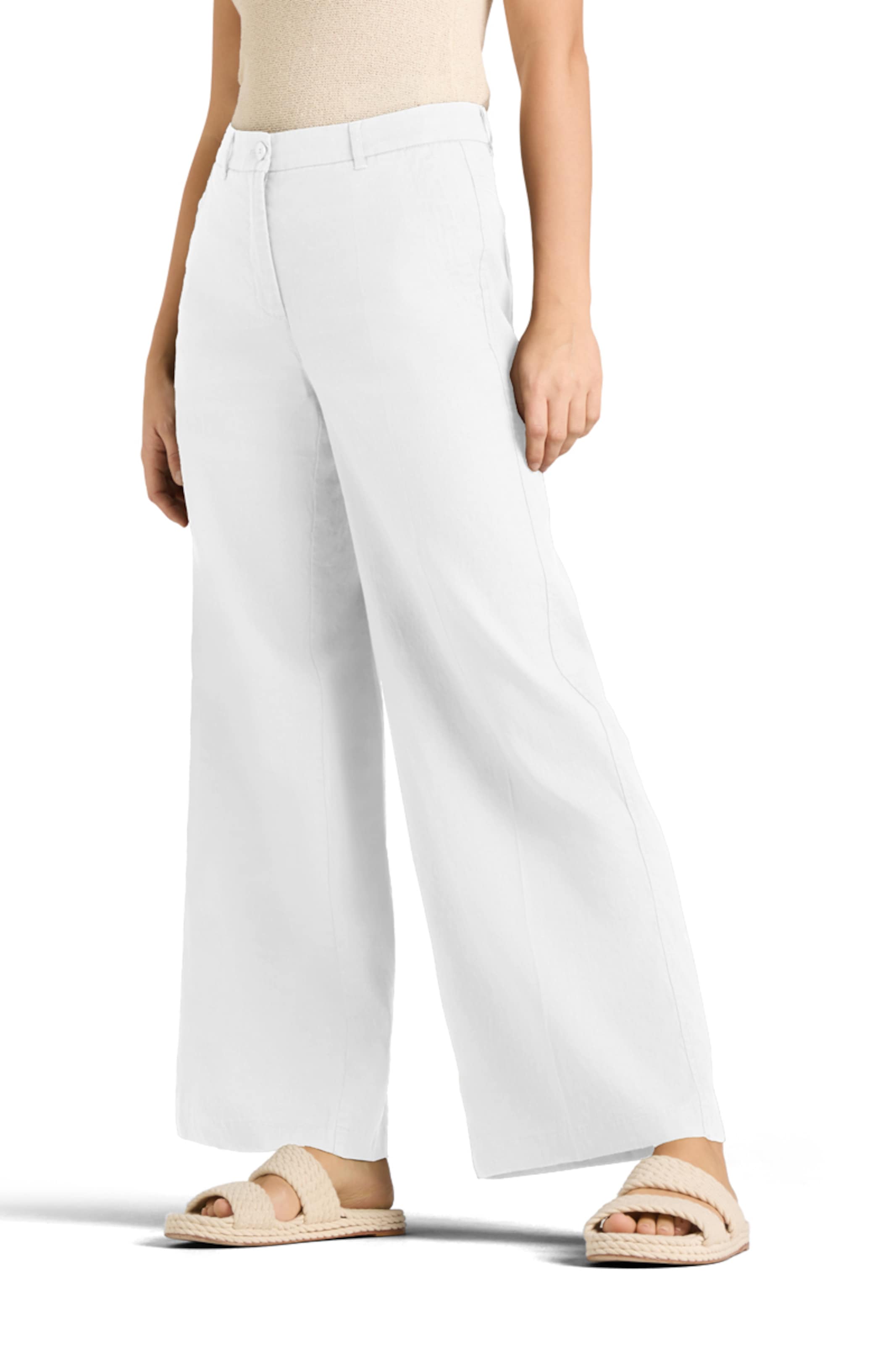 Cambio Regular Pants in White: front