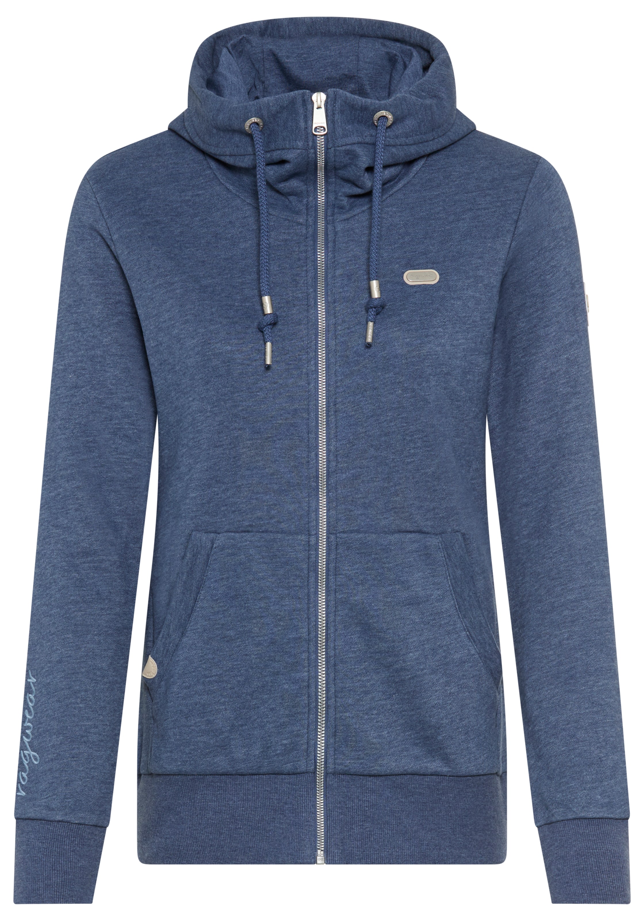 Ragwear Zip-Up Hoodie in Blue: front
