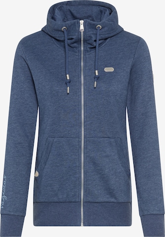 Ragwear Zip-Up Hoodie in Blue: front