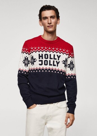 MANGO MAN Pullover 'Jolly' in Blau: Vorderseite
