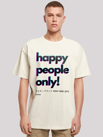 T-Shirt 'Happy people only New York' F4NT4STIC en beige : devant