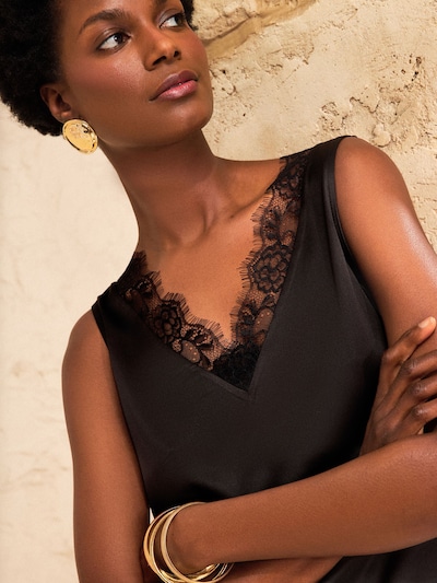 love & roses Top in de kleur Zwart, Productweergave