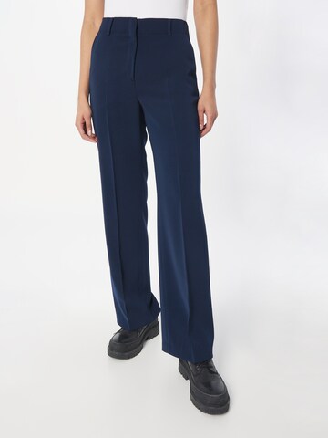 MORE & MORE Loose fit Trousers with creases in Blue: front