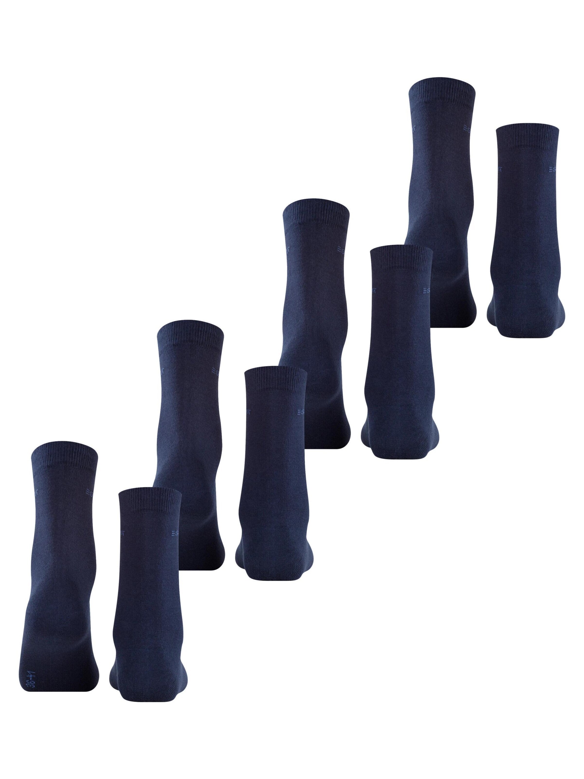 ESPRIT Socks 'Solid 4-Pack' in Blue