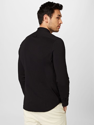 DRYKORN Slim fit Button Up Shirt 'TAROK' in Black