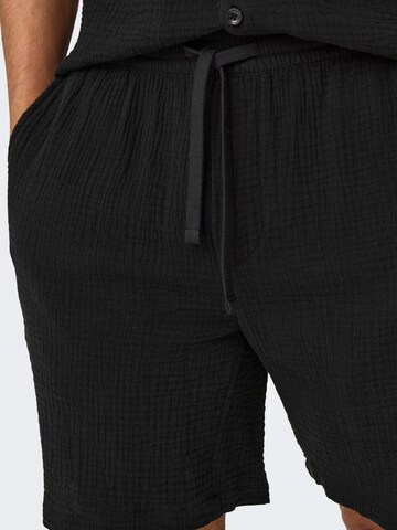 Only & Sons Regular Pants 'ONSTel-Pas' in Black