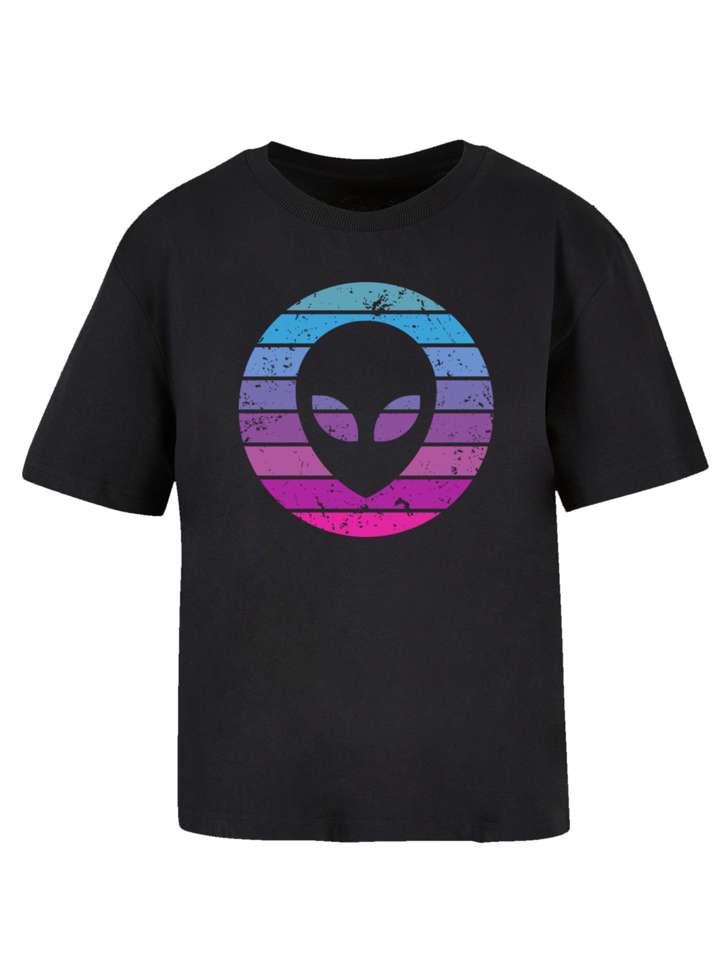 F4NT4STIC Shirt 'Alien Kopf' in Zwart: voorkant