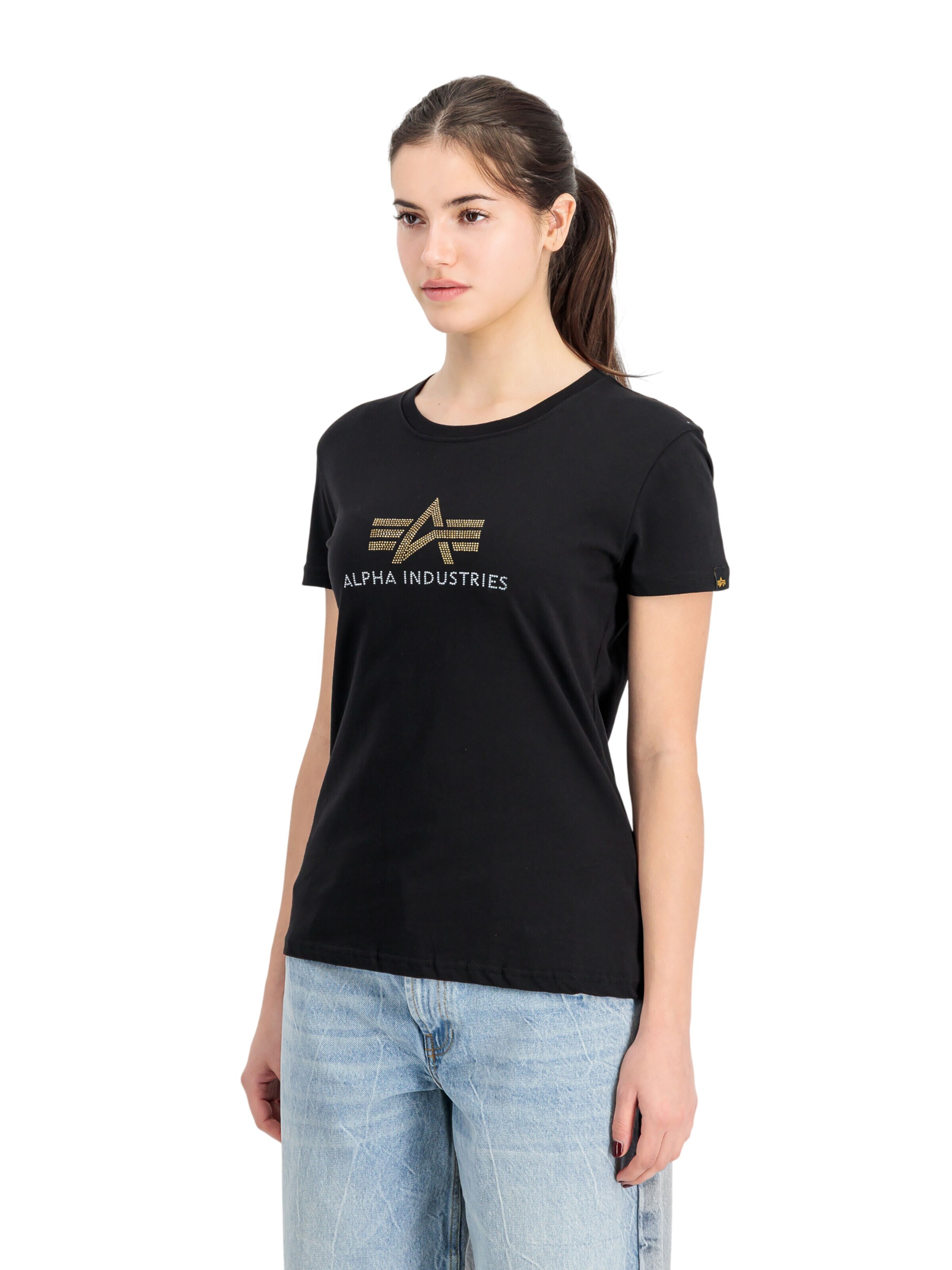 ALPHA INDUSTRIES Shirt 'Crystal'‌‌‌‌‌‌‌‌ in Schwarz: Vorderseite