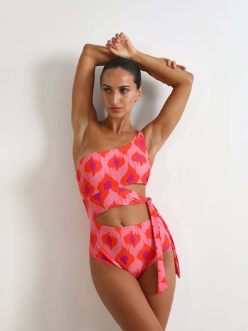 ScalpersJednodijelni kupaći kostim - roza boja: prednji dio