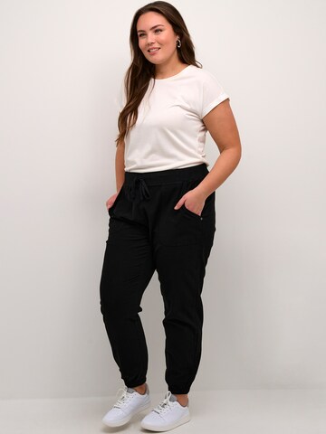 KAFFE CURVE Tapered Trousers 'Nana' in Black