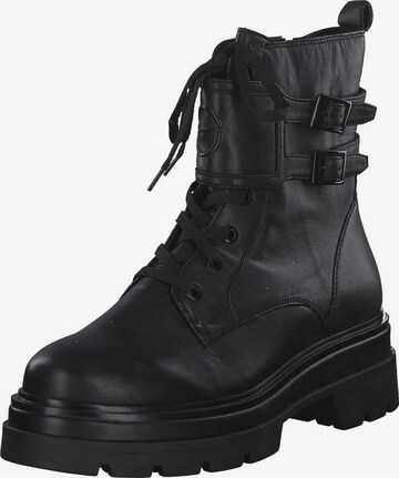 TAMARIS Lace-Up Ankle Boots in Black: front