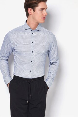 DESOTO Slim fit Button Up Shirt in Blue: front