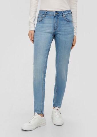 QS Skinny Jeans in Blauw: voorkant