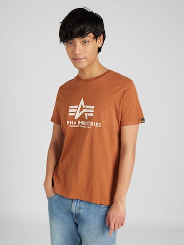 ALPHA INDUSTRIES Shirt in Brown: front