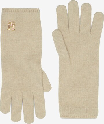 TOMMY HILFIGER Full Finger Gloves 'Chic' in Beige: front