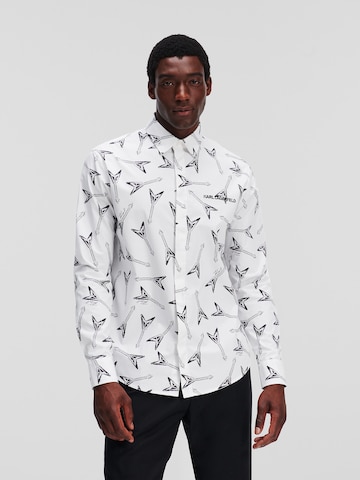 Karl Lagerfeld Классический крой Рубашка в Белый: спереди